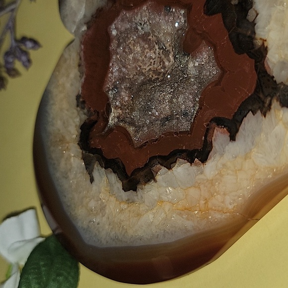 Large Druzy Carnelian Heart Shaped Crystal Carving - Picture 2 of 9